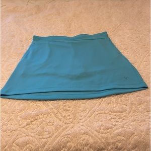 Callaway Womens Golf Skort skirt Size L Aqua Blue Textured Skirt lined Pockets